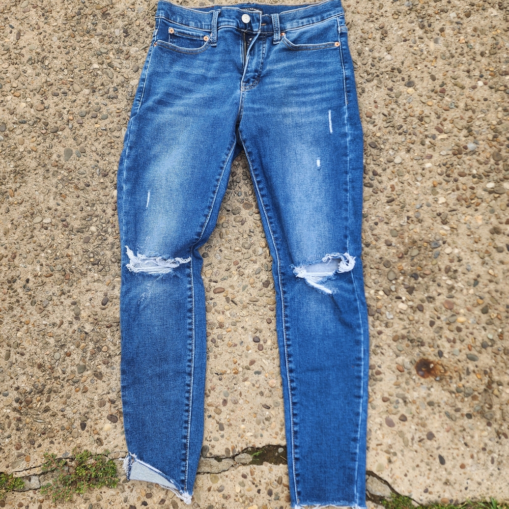 Lucky Brand Women's Blue Ripped Skinny Jeans